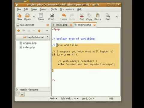 The PHP Tutorial - part 3 - boolean, if-else - YouTube