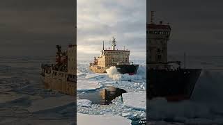 Icebreaker Ship Crushing Frozen Ocean – Arctic Power ❄️🚢 #ship #viralvideo #ocean #4k #extreme