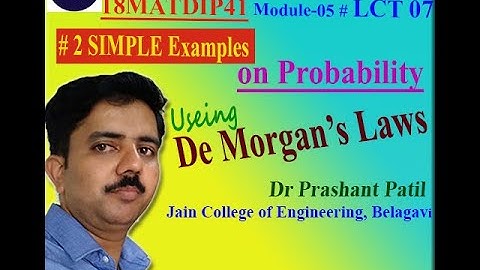 Problems on Probability using De Morgan