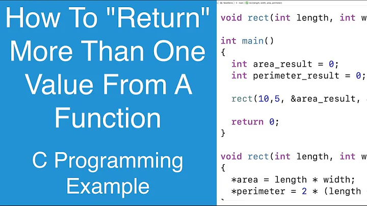 How To "Return" More Than One Value From A Function | C Programming Example