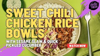 HelloFresh Sweet Chili Chicken Rice Bowl Recipe ASMR Cooking