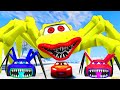 Epic escape from the lightning mcqueen robots eater  yellow spider eater car  mcqueen vs mcqueen