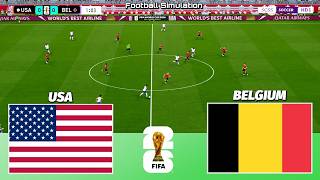 🔴 LIVE | USA vs Belgium - Round of 16 - FIFA World Cup 2026 | PES 21 Simulation screenshot 2