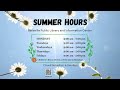 Belleville Public Library and Information Center NJ Summer Hours 2025
