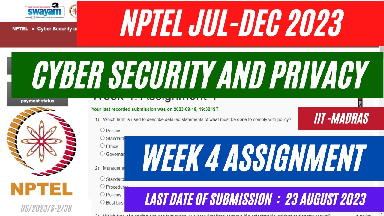 cyber security nptel assignment answers 2023