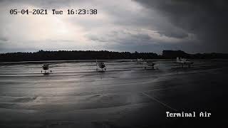 Video of an EF-1 Tornado moving through the Fairfield County Airport on 5/4/2021