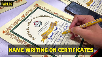 Beautiful Name Writing on Certificate | Cut Marker Calligraphy | Part 02 | Hayat Art & Calligraphy