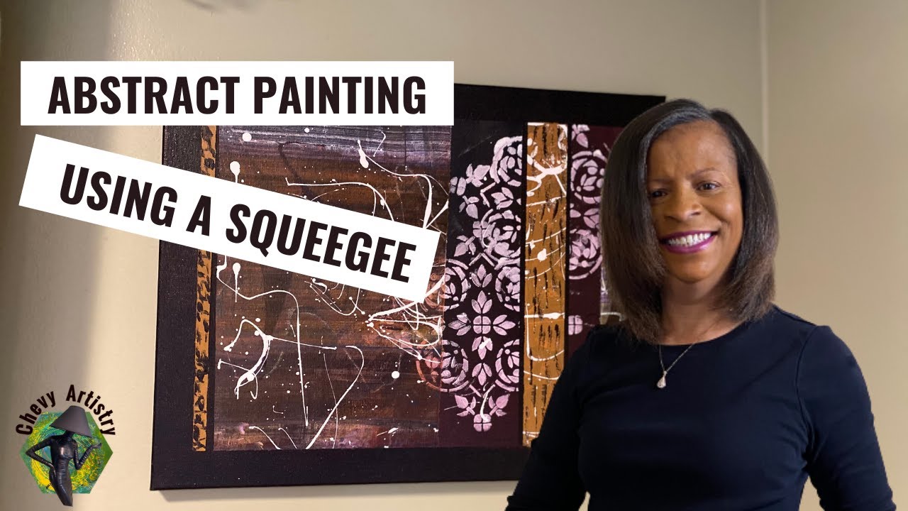Abstract Painting Technique / Using a Squeegee / Acrylic Paint / Short