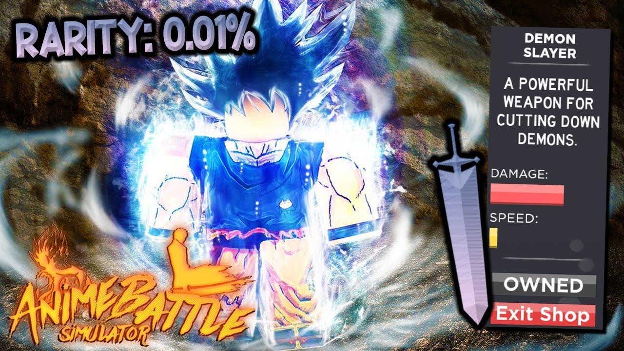 I Unlocked Rarest Ultra Instinct Dragonball Goku And Strongest Sword Anime Battle Simulator Roblox Youtube - how to look like goku ultra instinct in robloxian highschool youtube