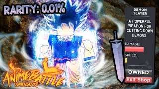 I Unlocked Rarest Ultra Instinct Dragonball Goku And Strongest Sword Anime Battle Simulator Roblox Youtube - goku simulator roblox