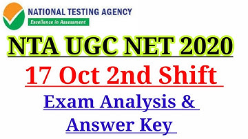 NTA UGC NET 17 October 2nd Shift Exam & Question Paper Analysis/Ugc Net Answer Key 2020|NET JRF 2020