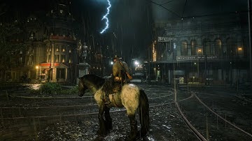 🌧️ 3 Hours of Horse Riding in the Rain & Thunderstorm | Red Dead Redemption 2 | RDR 2 ASMR