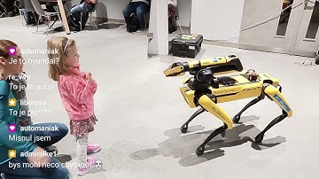Boston Dynamics robotic dog Spot overpowered by little girl