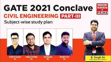 GATE 2021 CONCLAVE | CE (Part 3) | Highway, Survey, PERT, Railway, BMC, OCF | by MADE EASY Experts