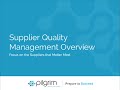 SmartSolve Supplier Quality Management Overview