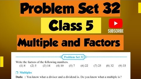 Problem Set 32 | 5th Maths | Chapter 8 Multiple and Factors|Maharashtra state Board | class 5 maths