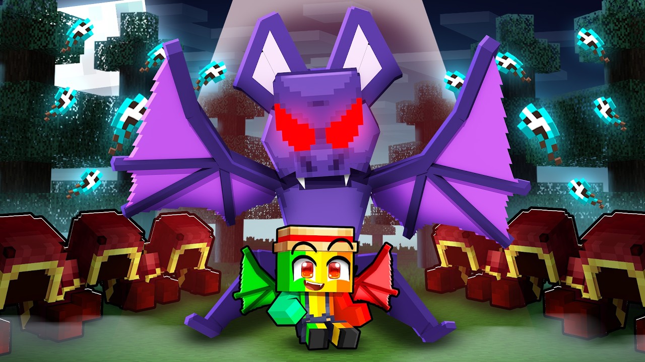 Adopté par le Monstre CHAUVE-SOURIS de 99 NUITS dans la Forêt sur Minecraft !