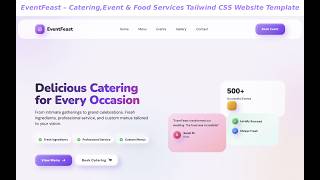 EventFeast – Modern Catering &amp; Food Service Website Template for Tailwind CSS