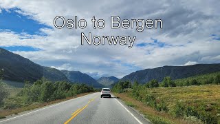[4K] Oslo to Bergen Scenic Driving in Mountains by Road