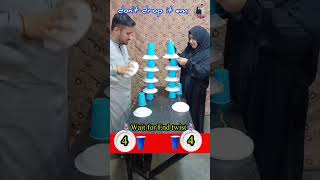 Cup and plate tower Challenge!!  #shorts #short