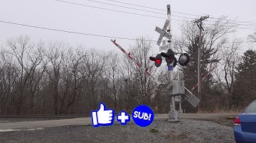 CSX Train Knocks Down Signal At Night! CSX Train Long Range View Telephone Pole Rocking In The Wind