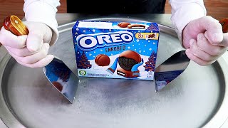 OREO ice cream rolls street food - ايس كريم رول على الصاج أوريو