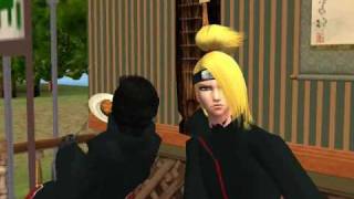 EP 99 Shippuuden funny TobiDei scene (Sims2)