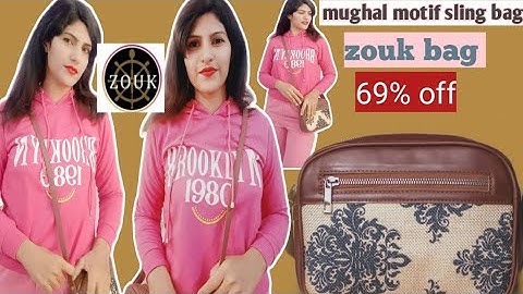 Zouk Hand Bag Review |Mughal Motif Sling Bag |%100 vegan leather, Handicraft Fabric, wallet|