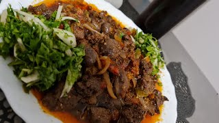 طريقة عمل كبد الدجاج او قلوبات طريقة سهلة و طعمه لذيذه Arabisches Essen Hühnerleber