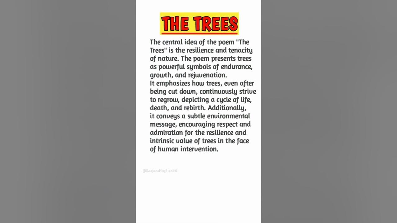 The Trees Class 10 Central Idea Of The Trees Summary english YouTube the-trees-class-10-central-idea-of-the-trees-summary-english-youtube