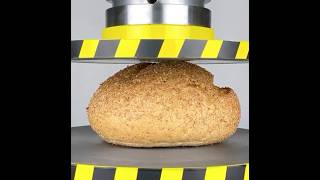 Crushing bread Best shorts hydraulic press experiment #press #hydraulicpress #cutting oddly