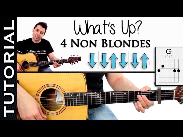 Como tocar What´s Up de 4 Non Blondes en guitarra tutorial con acordes y ritmo class=