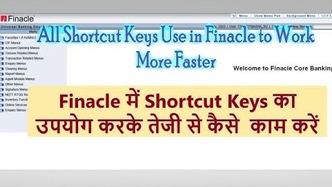 All Shortcut Keys Use in Finacle | Work Faster by Using Shortcut Keys in Finacle #finacle #indiapost