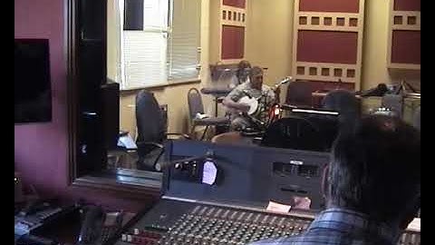 Willie Kavanagh recording at the Raidió na Gaeltachta Studio.