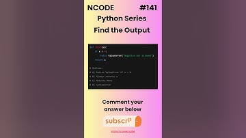 NCODE #141 | Find the Output | Comment your Answer Below | #coding #pythondaily #python #mcqsquiz