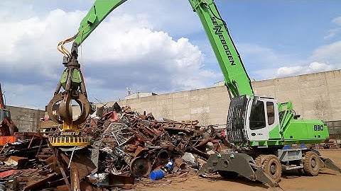 Scrap handling Sennebogen 825Е material handler and DIMET EMG 125 SM - 49