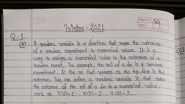 Paper Solution - Winter 2021 - Probability & Statistics - GTU