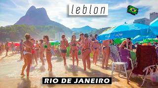 Walking On A Sunny Day At Leblon Beach Rio De Janeiro, Brazil 4K Uhd