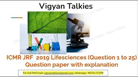 ICMR JRF 2019 Solved question paper (Questions 1-25) Part 1