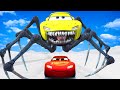 Epic escape from the lightning mcqueen eater  car vs lightning mcqueen spider eater  beamngdrive