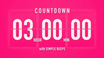 3 Hour Countdown Timer 💓 Flip Clock with Vibration Beeps