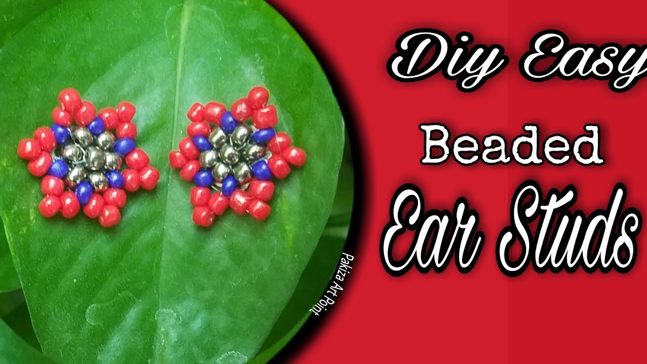 Easy Beaded Ear Studs Cute Beaded Ear studs for girls YouTube