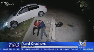 Only On 2: Couple Crashes Into Eagle Rock Yard, Turns It Into A Party