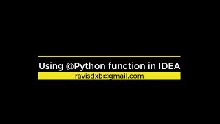 Using @Python Function in IDEA