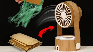 How To Make An Electric Table Fan With lamp From Cardboard! DIY Fan With lamp Very Easy