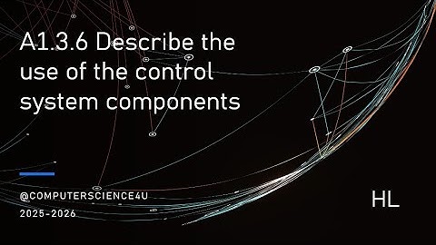 IB Computer Science Lesson 22 - A 1-3-6  Control Systems