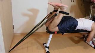レッグカールをトレーニングチューブでしてみた