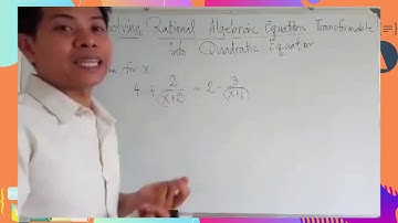 Math 9 Quarter 1 Week 5 - Solving Equations that are transformable into Quadratic Equation