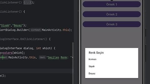 Android  Studio Java ile AlertDialog Kullanımı Örnekleri