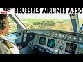 Piloting BRUSSELS Airbus A330 Banjul to Conakry | Cockpit Views